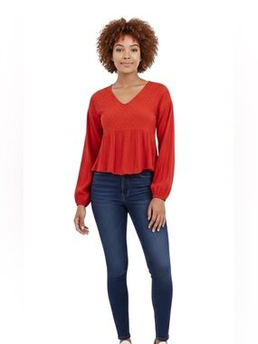 Arizona V-Neck Peplum Long-Sleeve Top 💖